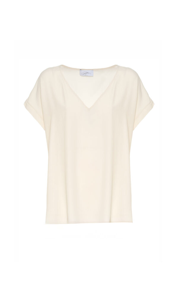 CREPÉ V-NECK BLOUSE