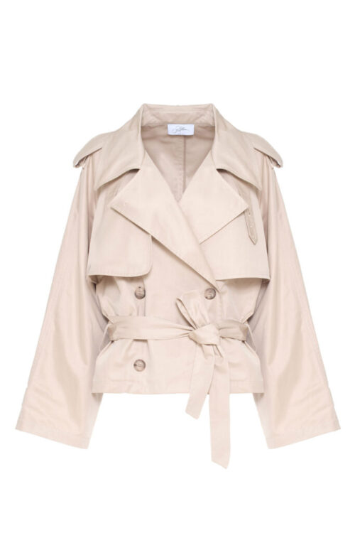 TRENCH CORTO OVERSIZE CON CINTURA