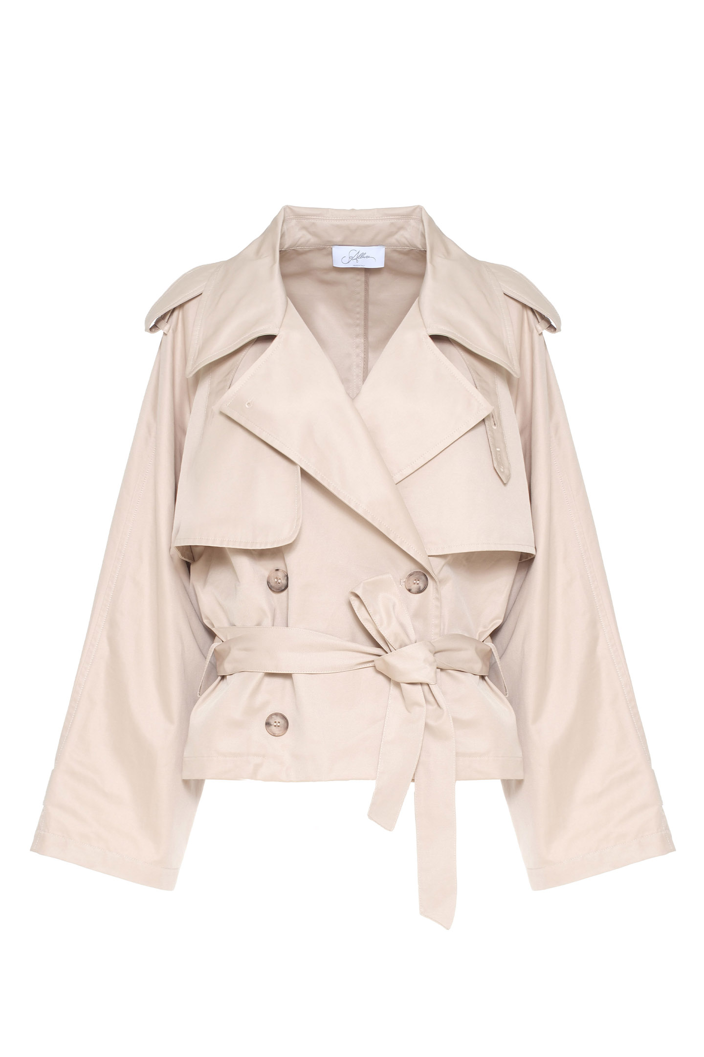 TRENCH CORTO OVERSIZE CON CINTURA