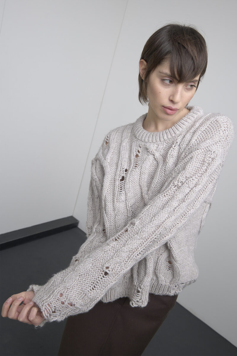 USED EFFECT BRAIDED PULLOVER - Image 2