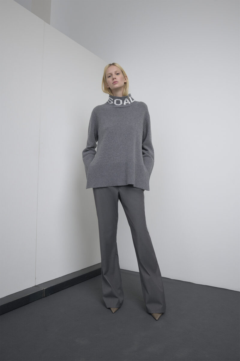 WOOL BLEND PULLOVER WITH JACQUARD LOGO - Image 2