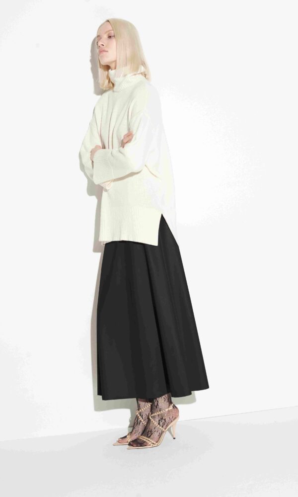 ECO-LEATHER MIDI SKIRT