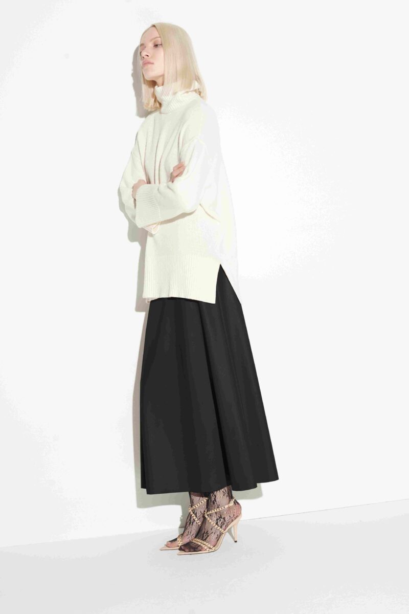 ECO-LEATHER MIDI SKIRT