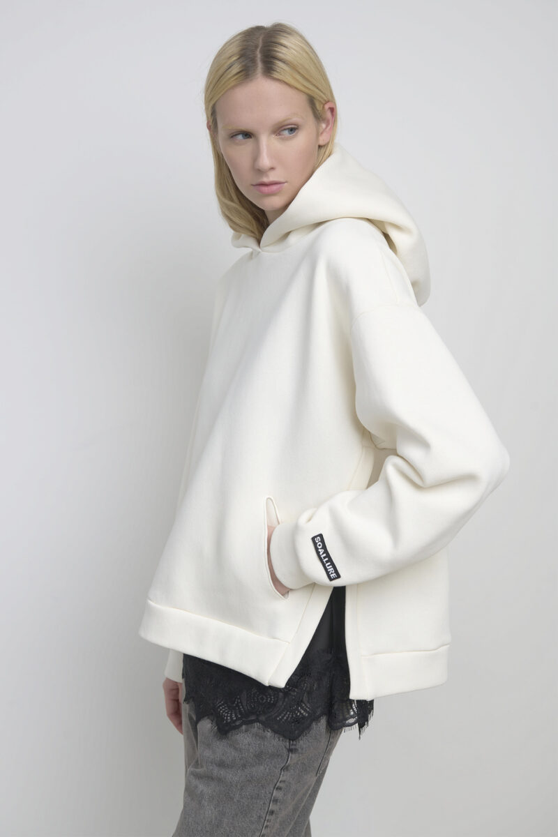 FELPA IN MISTO COTONE CON MAXI SPACCO - immagine 2